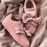 puma plateforme femmes casual emboss bowknot rose